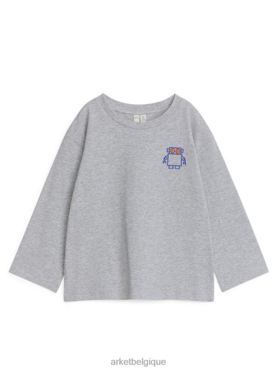 ARKET t-shirt à manches longues enfants gris mélangé/robot T46DR1485 vêtements