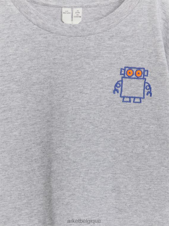 ARKET t-shirt à manches longues enfants gris mélangé/robot T46DR1485 vêtements