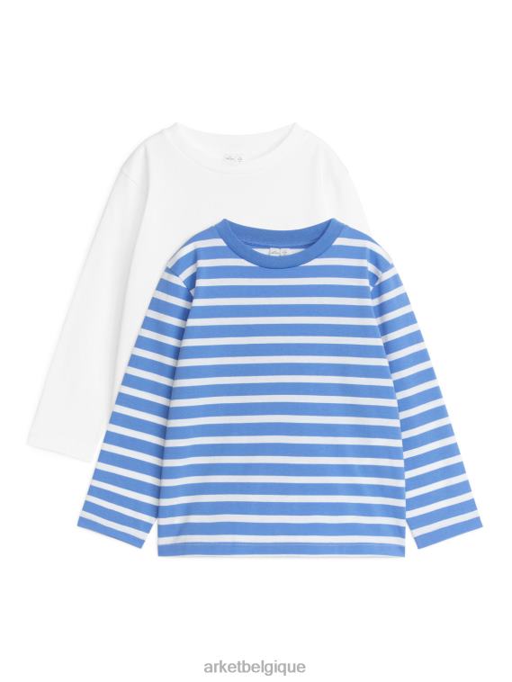 ARKET t-shirt à manches longues, lot de 2 enfants blanc bleu T46DR1504 vêtements