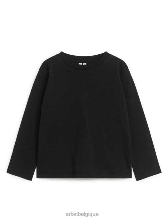 ARKET t-shirt à manches longues, lot de 2 enfants rayures noires/beiges T46DR1520 vêtements