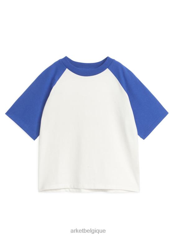 ARKET t-shirt à manches raglan enfants blanc bleu T46DR1458 vêtements