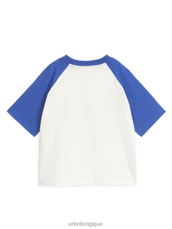 ARKET t-shirt à manches raglan enfants blanc bleu T46DR1458 vêtements