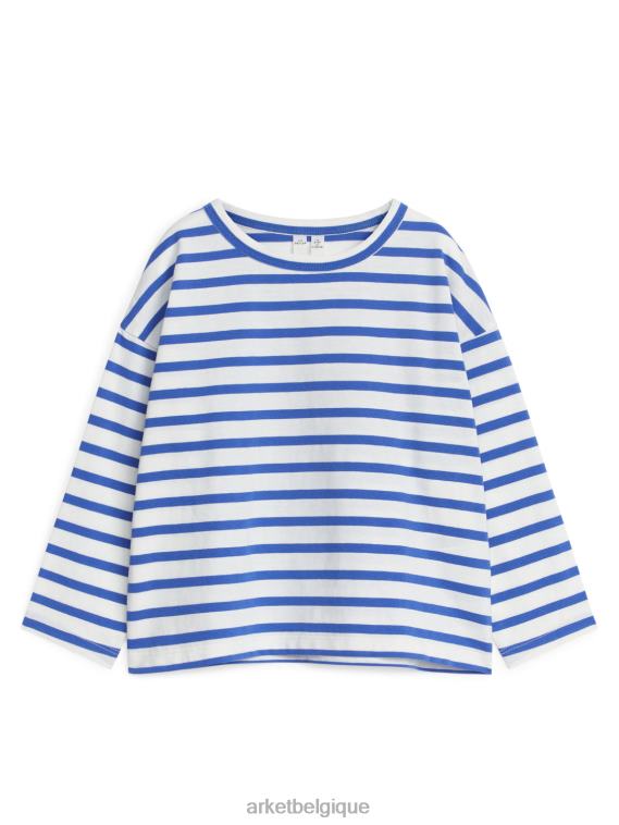 ARKET t-shirt oversize à manches longues enfants blanc/bleu vif T46DR1513 vêtements