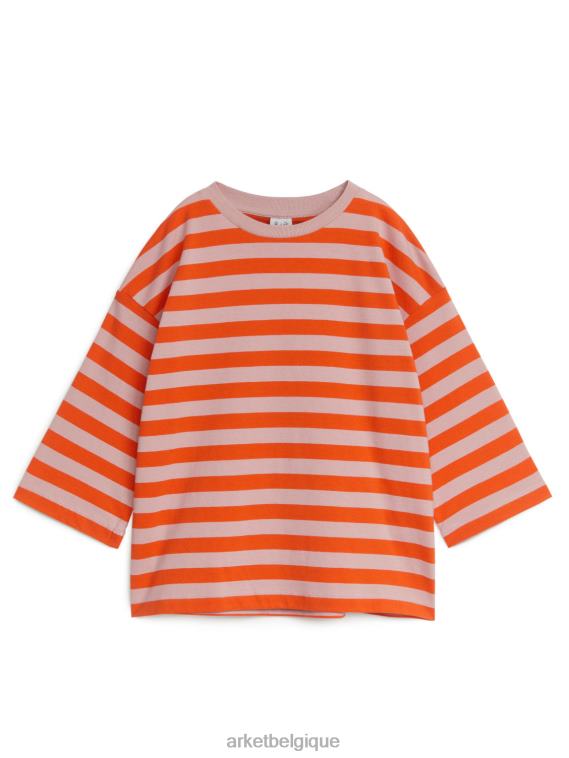 ARKET t-shirt oversize à manches longues enfants orange T46DR1470 vêtements