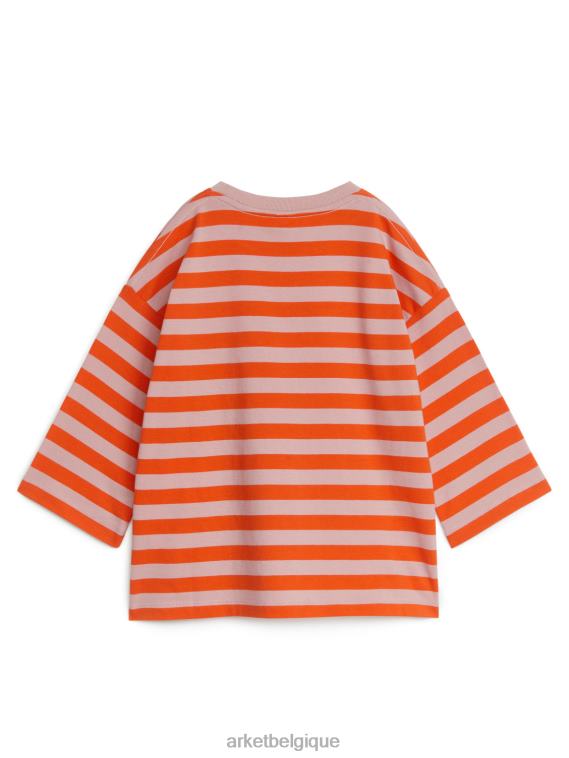 ARKET t-shirt oversize à manches longues enfants orange T46DR1470 vêtements