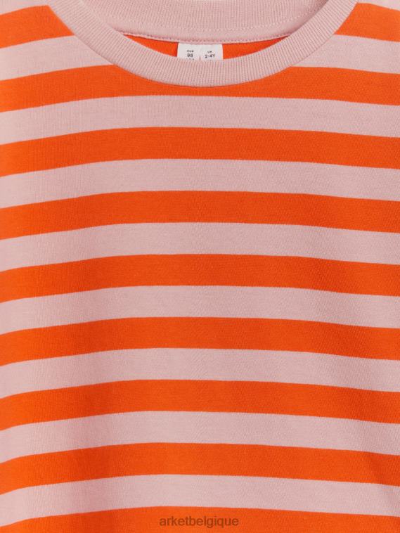 ARKET t-shirt oversize à manches longues enfants orange T46DR1470 vêtements
