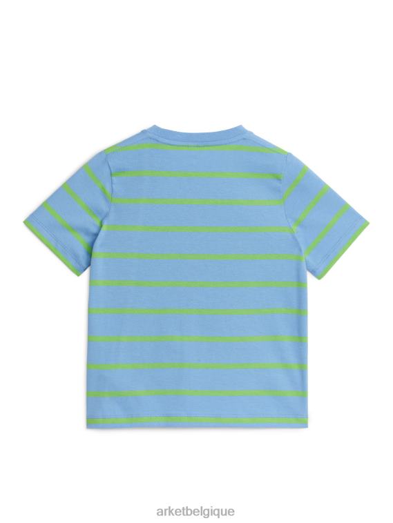 ARKET t-shirt à rayures enfants bleu/vert fluo T46DR1474 vêtements