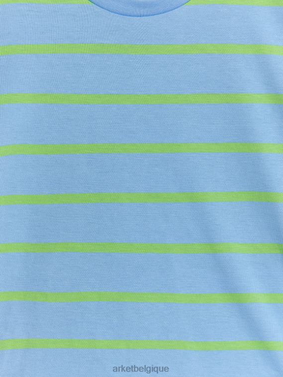 ARKET t-shirt à rayures enfants bleu/vert fluo T46DR1474 vêtements