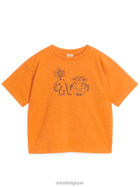 ARKET t-shirt surdimensionné enfants orange/robots T46DR1482 vêtements