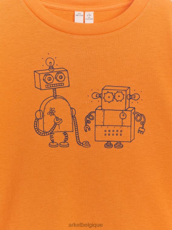 ARKET t-shirt surdimensionné enfants orange/robots T46DR1482 vêtements