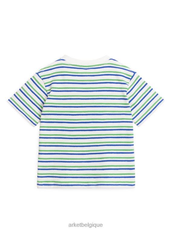 ARKET t-shirt texturé enfants blanc/vert/bleu T46DR1448 vêtements