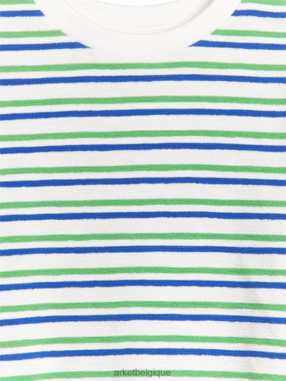 ARKET t-shirt texturé enfants blanc/vert/bleu T46DR1448 vêtements