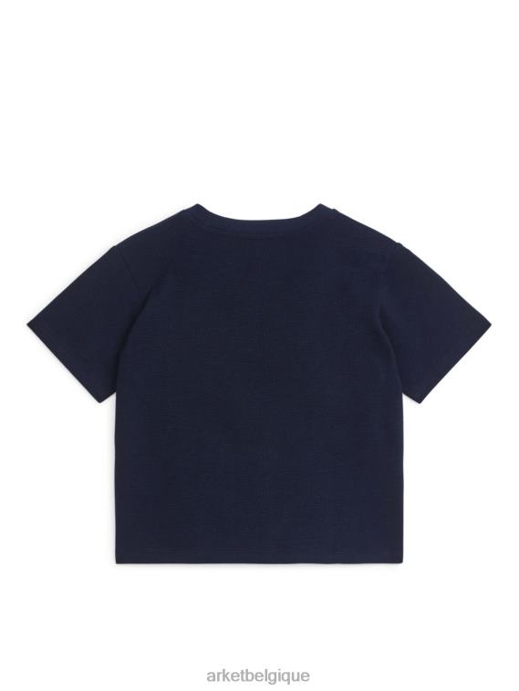 ARKET t-shirt texturé enfants bleu foncé/robot T46DR1459 vêtements