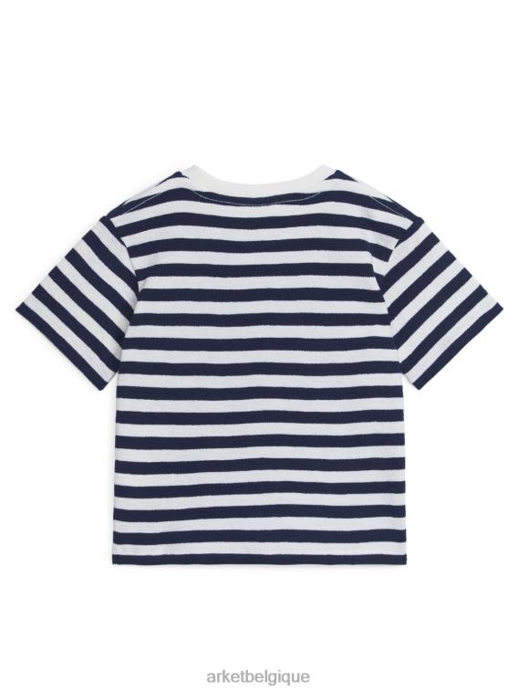 ARKET t-shirt texturé enfants bleu/rayures T46DR1460 vêtements