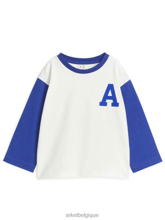 ARKET t-shirt universitaire enfants blanc bleu T46DR1502 vêtements