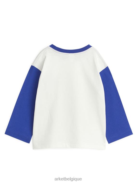 ARKET t-shirt universitaire enfants blanc bleu T46DR1502 vêtements