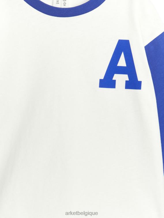 ARKET t-shirt universitaire enfants blanc bleu T46DR1502 vêtements