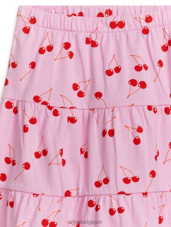 ARKET jupe en jersey imprimé enfants rose/rouge T46DR1389 vêtements