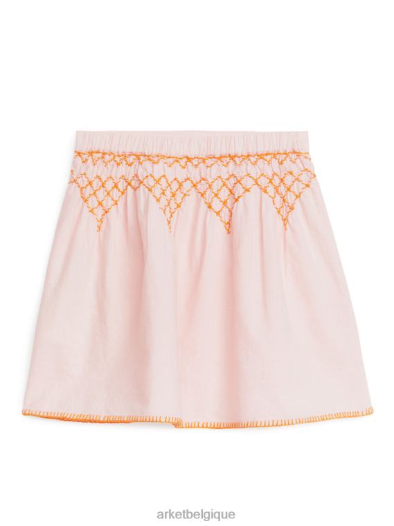 ARKET jupe en lin brodé enfants rose T46DR1385 vêtements