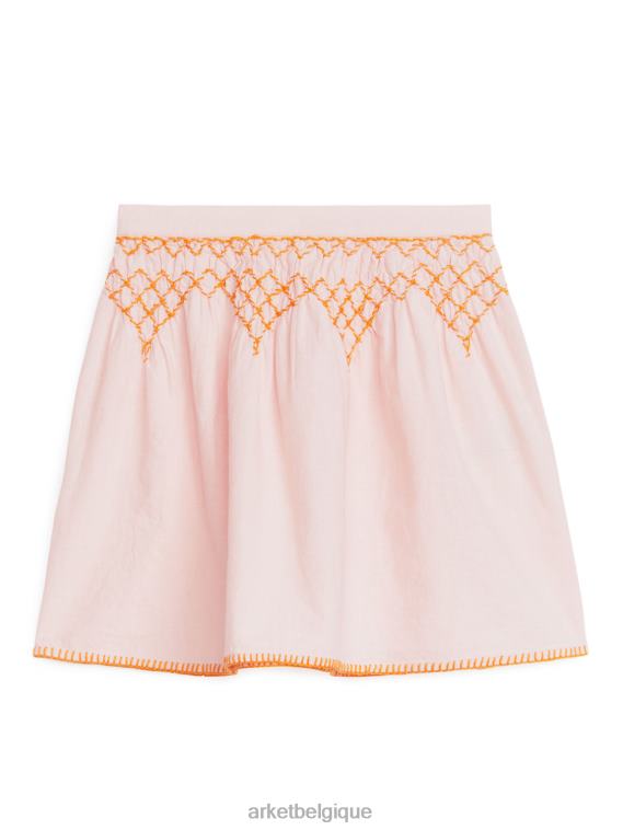 ARKET jupe en lin brodé enfants rose T46DR1385 vêtements