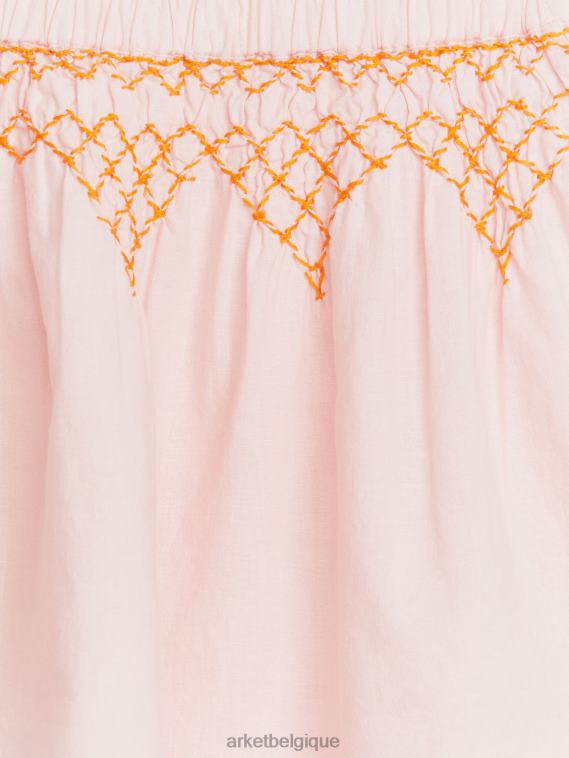 ARKET jupe en lin brodé enfants rose T46DR1385 vêtements