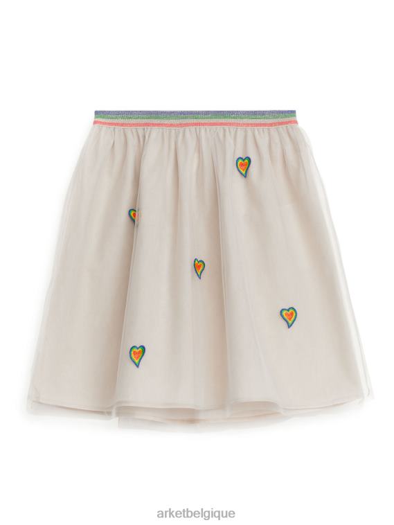 ARKET jupe en tulle brodée enfants beige/multicolore T46DR1391 vêtements