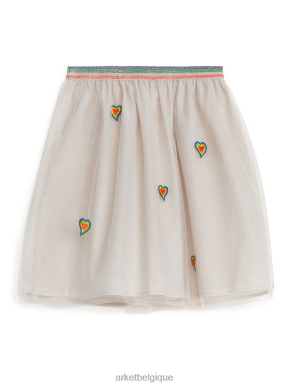 ARKET jupe en tulle brodée enfants beige/multicolore T46DR1391 vêtements
