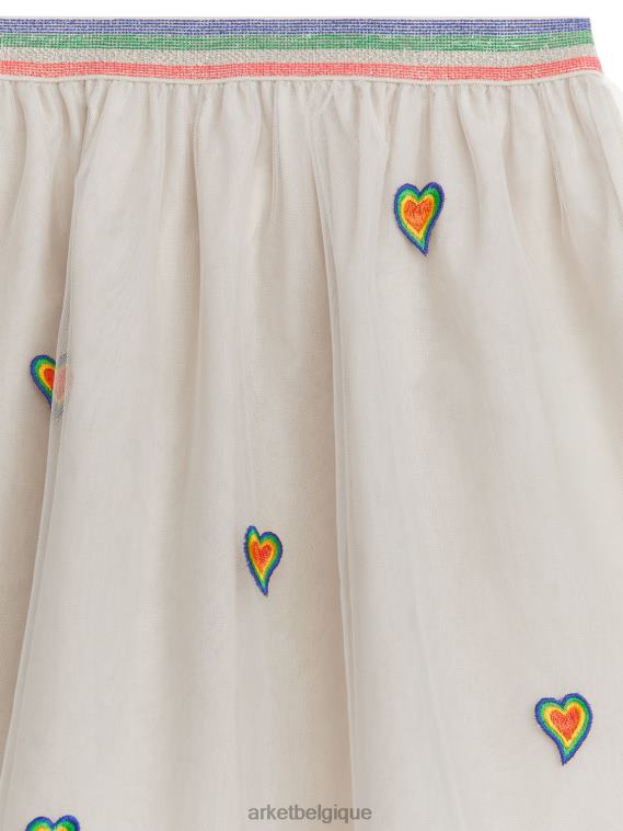 ARKET jupe en tulle brodée enfants beige/multicolore T46DR1391 vêtements