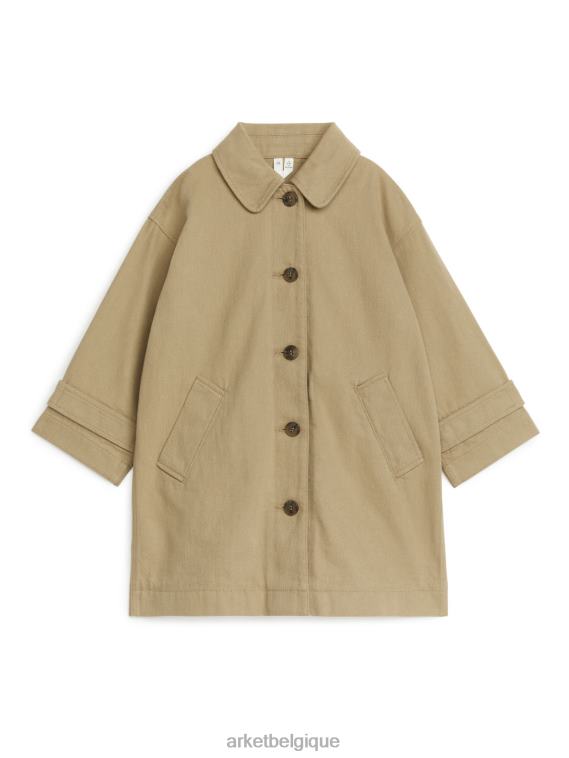 ARKET trench-coat long en coton enfants beige T46DR1671 vêtements