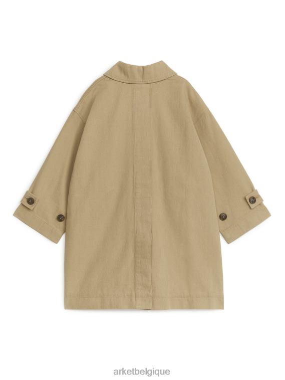 ARKET trench-coat long en coton enfants beige T46DR1671 vêtements