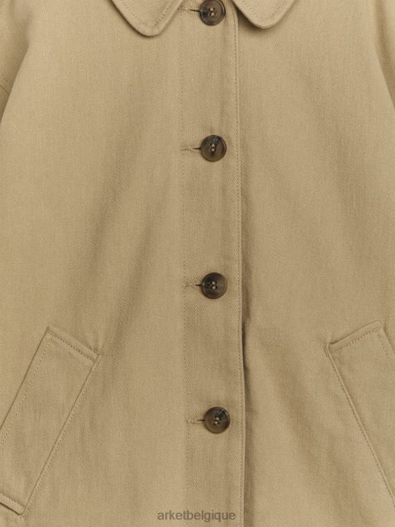 ARKET trench-coat long en coton enfants beige T46DR1671 vêtements