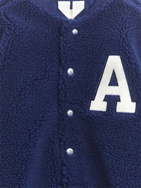 ARKET veste universitaire oversize à poils enfants bleu blanc T46DR1677 vêtements