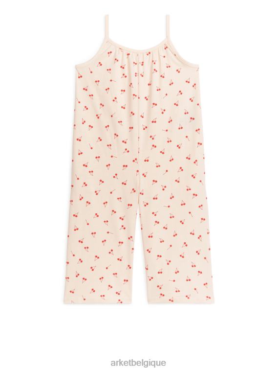 ARKET combinaison sans manches en jersey enfants beige/cerises T46DR1550 vêtements
