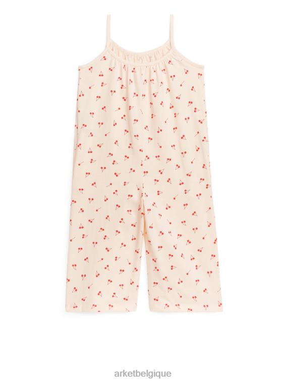 ARKET combinaison sans manches en jersey enfants beige/cerises T46DR1550 vêtements
