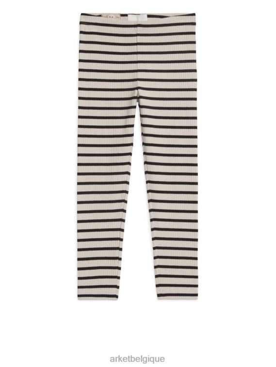 ARKET legging côtelé enfants blanc cassé/noir T46DR1584 vêtements