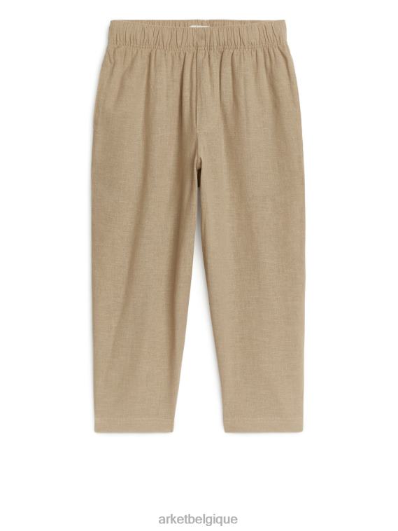 ARKET pantalon décontracté en lin enfants beige T46DR1559 vêtements