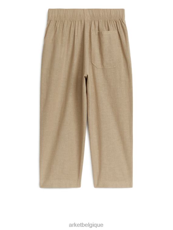 ARKET pantalon décontracté en lin enfants beige T46DR1559 vêtements
