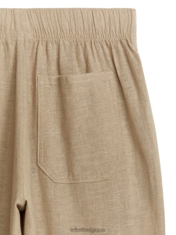 ARKET pantalon décontracté en lin enfants beige T46DR1559 vêtements
