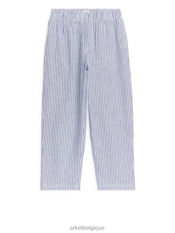 ARKET pantalon décontracté en lin enfants bleu/rayure T46DR1562 vêtements