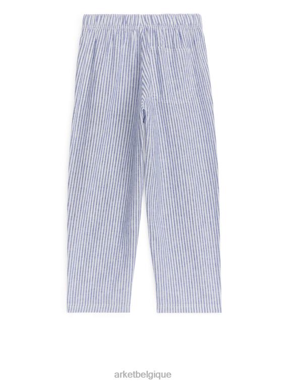 ARKET pantalon décontracté en lin enfants bleu/rayure T46DR1562 vêtements