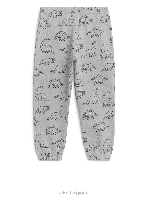ARKET pantalon de survêtement en molleton enfants gris/dinosaure T46DR1571 vêtements