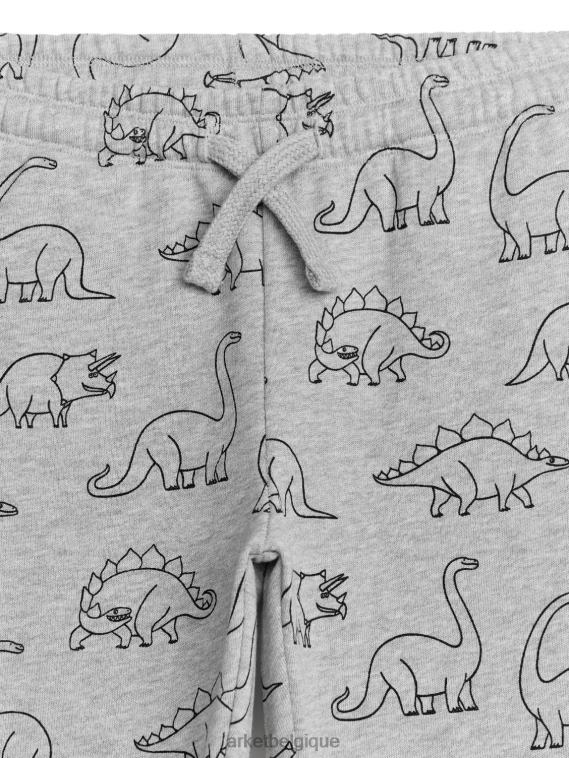 ARKET pantalon de survêtement en molleton enfants gris/dinosaure T46DR1571 vêtements