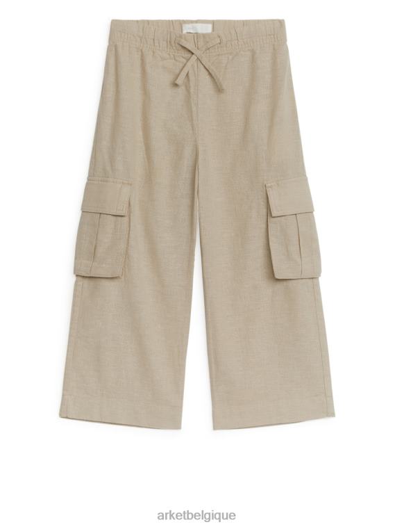 ARKET pantalon utilitaire en lin enfants beige T46DR1564 vêtements
