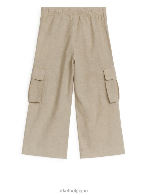 ARKET pantalon utilitaire en lin enfants beige T46DR1564 vêtements