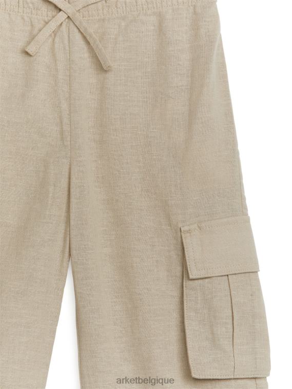ARKET pantalon utilitaire en lin enfants beige T46DR1564 vêtements