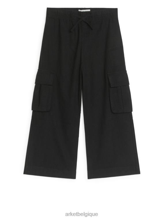 ARKET pantalon utilitaire en lin enfants noir T46DR1563 vêtements