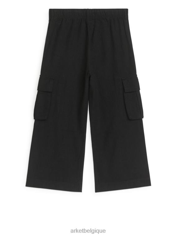 ARKET pantalon utilitaire en lin enfants noir T46DR1563 vêtements