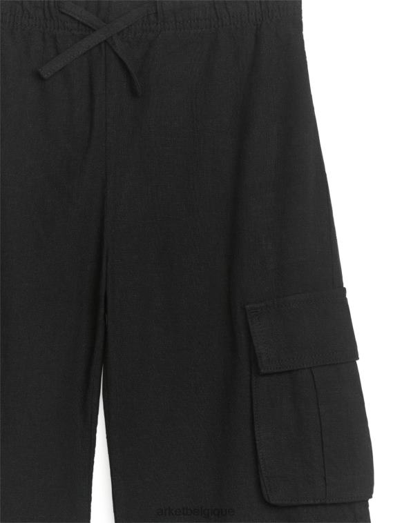 ARKET pantalon utilitaire en lin enfants noir T46DR1563 vêtements