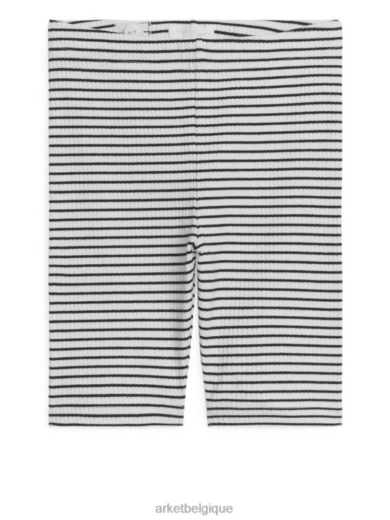 ARKET short cycliste côtelé enfants blanc cassé/noir T46DR1552 vêtements