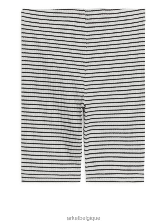 ARKET short cycliste côtelé enfants blanc cassé/noir T46DR1552 vêtements